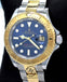 Rolex Yacht-Master 16623 2Tone Oyster 18K Yellow Gold & SS Blue Dial Watch - Diamonds East Intl.