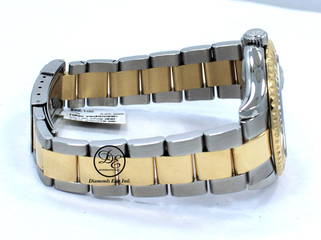Rolex Yacht-Master 16623 2Tone Oyster 18K Yellow Gold & SS Blue Dial Watch - Diamonds East Intl.