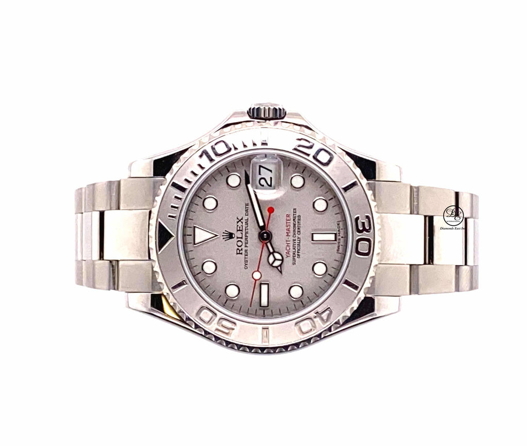 Rolex Yacht Master 168622 35mm Steel Oyster Platinum Bezel Watch Mint PAPERS - Diamonds East Intl.