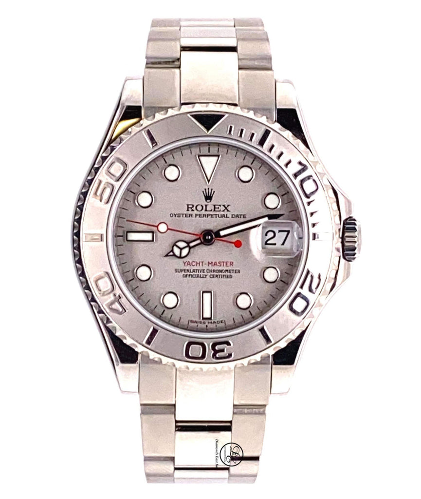 Rolex Yacht Master 168622 35mm Steel Oyster Platinum Bezel Watch Mint PAPERS - Diamonds East Intl.