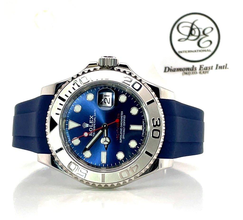Rolex Yacht-Master 40 116622 Blue Dial Platinum Bezel with Blue Rubber-B - Diamonds East Intl.