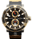 Ulysse Nardin Maxi Marine Diver 265-90 Titanium 18k Rose Gold 45mm Blacl Dial Watch BOX/PAPER