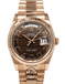 Rolex President Day-Date 118235 New Style 18K Rose Gold Factory Rare Chocolate Wave Dial MINT - Diamonds East Intl.