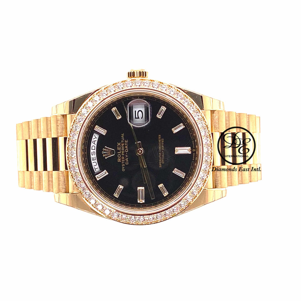 Rolex Day-Date 40 Black With Diamonds 228348RBR - Diamonds East Intl.