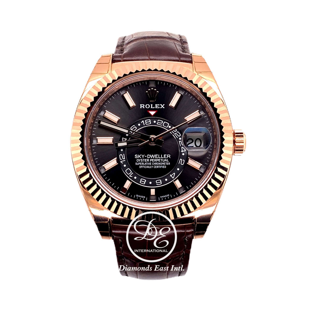 Rolex Sky-Dweller 18k Rose Gold  326135 Dark Rhodium UNWORN - Diamonds East Intl.
