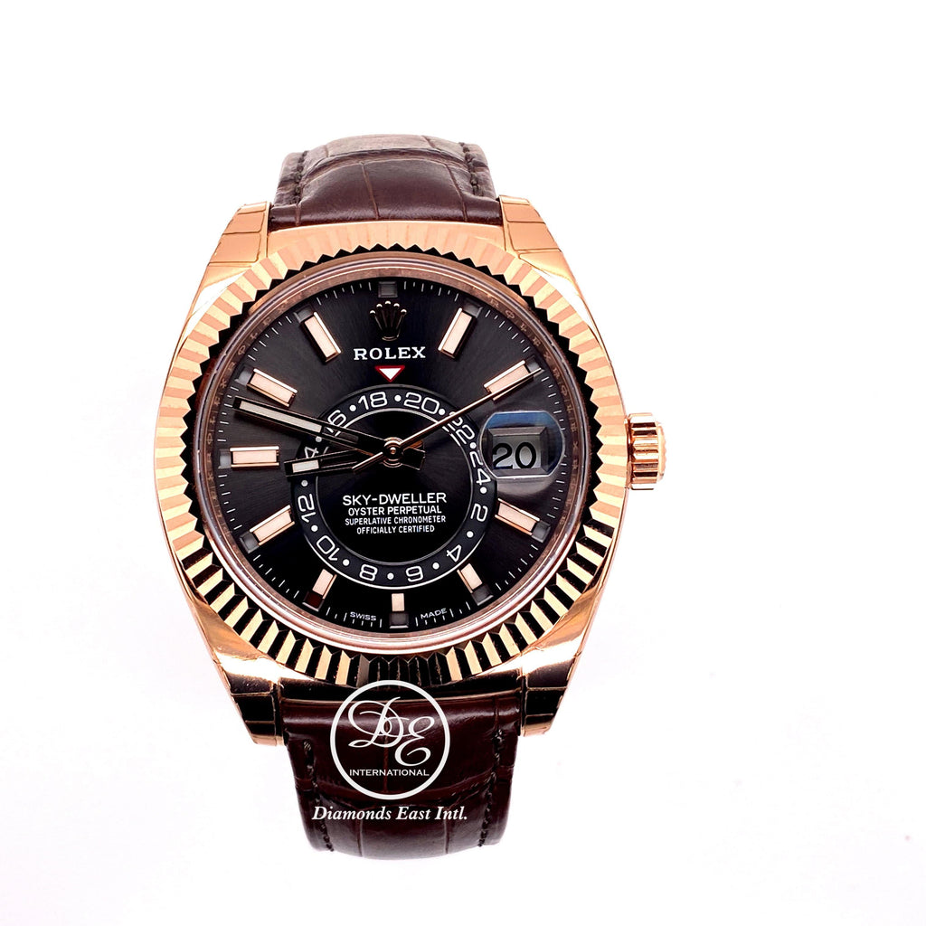 Rolex Sky-Dweller 18k Rose Gold  326135 Dark Rhodium UNWORN - Diamonds East Intl.