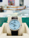 Rolex 1908 39 52506 Platinum Ice Blue Guilloché dial  Brown Leather Strap  Box and Papers Unworn - Diamonds East Intl.