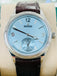 Rolex 1908 39 52506 Platinum Ice Blue Guilloché dial  Brown Leather Strap  Box and Papers Unworn - Diamonds East Intl.