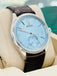 Rolex 1908 39 52506 Platinum Ice Blue Guilloché dial  Brown Leather Strap  Box and Papers Unworn - Diamonds East Intl.