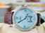 Rolex 1908 39 52506 Platinum Ice Blue Guilloché dial  Brown Leather Strap  Box and Papers Unworn - Diamonds East Intl.