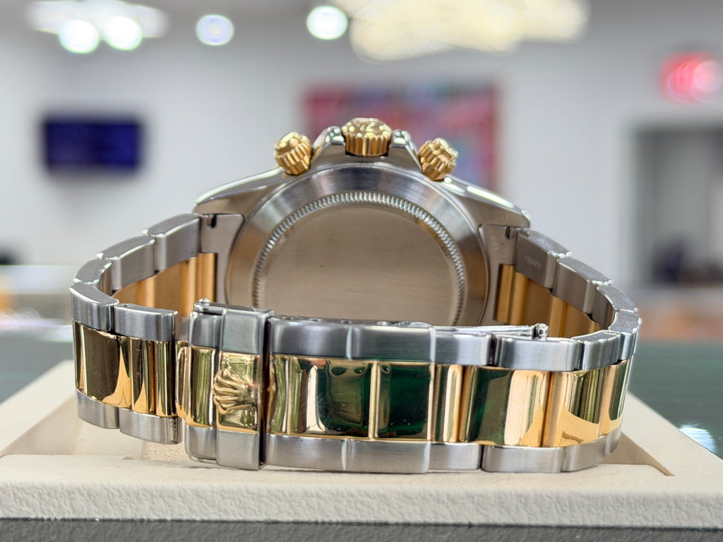 Rolex Daytona 40 16523 ZENITH  Stainless steel & Gold Black Dial PreOwned 1997-1998 - Diamonds East Intl.
