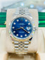 Rolex Datejust 41 126334  Jubilee Bracelet Factory Blue Diamond Dial Fluted Bezel MINT Box and Papers