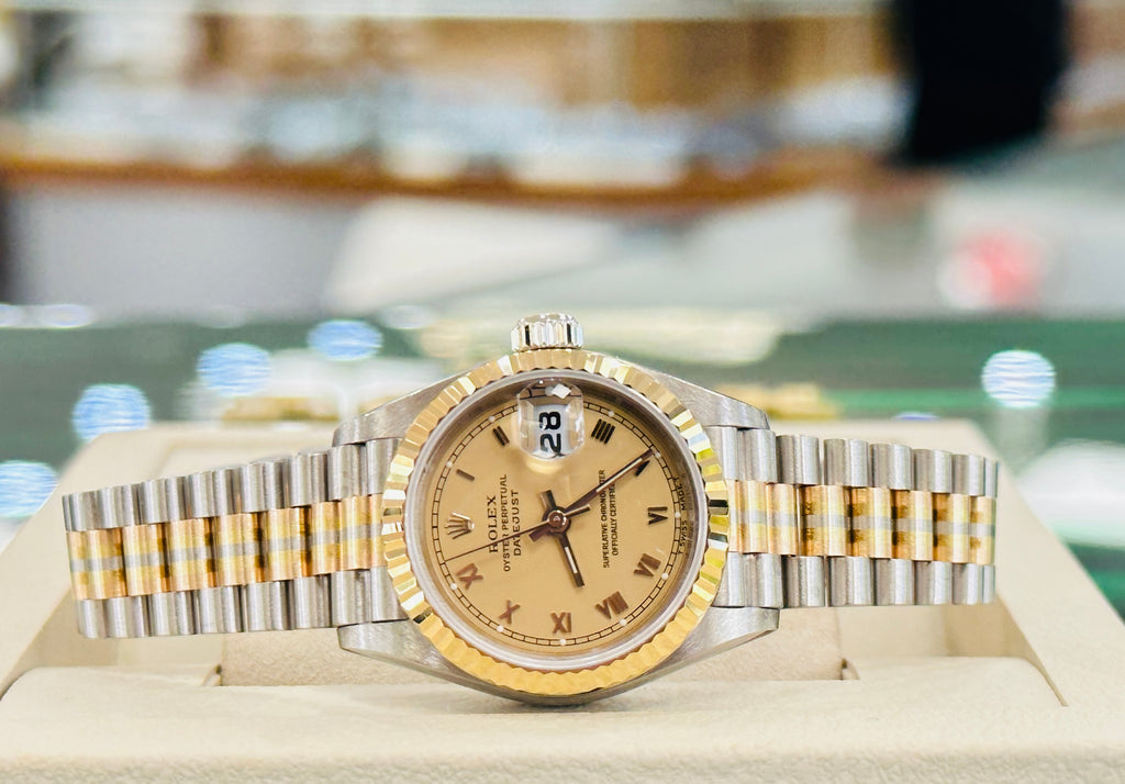 Rolex President Datejust Tridor 69179  18k White / Yellow /Rose Gold Lady Watch