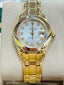Rolex Lady-Datejust Pearlmaster 18K Yellow Gold 69328 Factory Mother Of Pearl Factory Trapezoid Diamond Bezel MINT