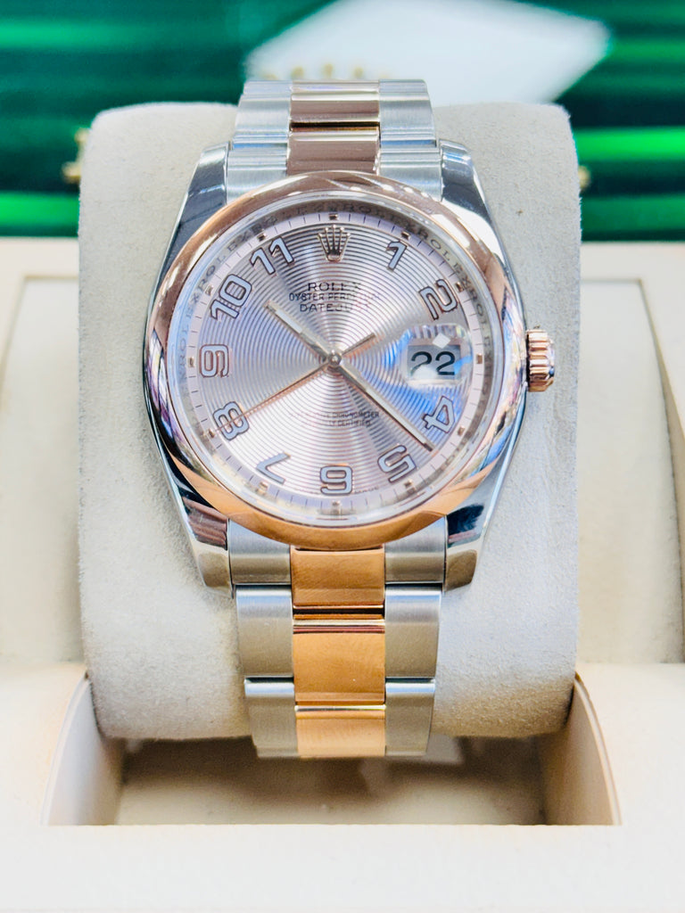 Rolex Datejust 36 116201 18K Rose Gold/ SS Oyster Concentric Rose Dial PreOwned