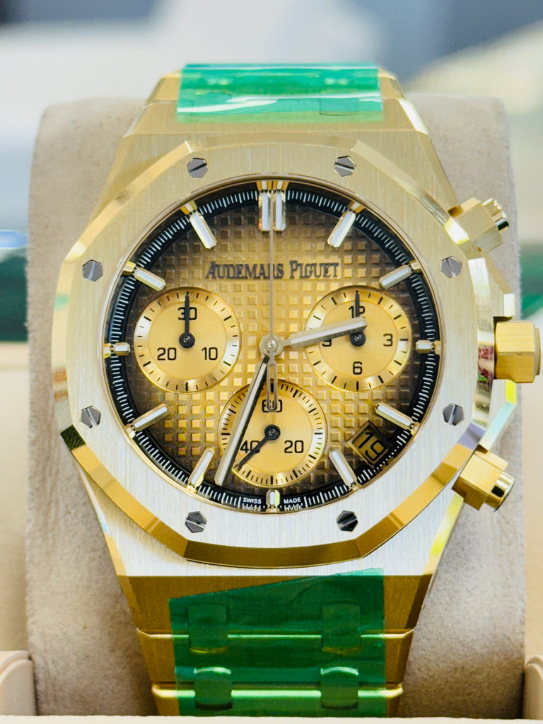 Audemars Piguet Royal Oak Chronograph 41 26240BA.OO.1320BA.02 Yellow Gold Smoke Dial  Box and Papers Unworn - Diamonds East Intl.