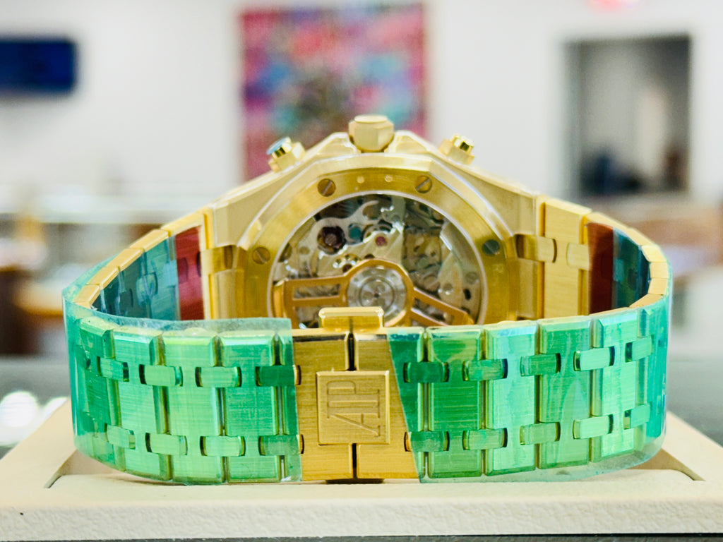 Audemars Piguet Royal Oak Chronograph 41 26240BA.OO.1320BA.02 Yellow Gold Smoke Dial  Box and Papers Unworn - Diamonds East Intl.