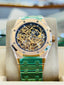 Audemars Piguet Royal Oak 37 15467OR.OO.1256OR.02  Double Balance Wheel Openworked Rose Gold Purple Inner Bezel  Box and Papers Unworn