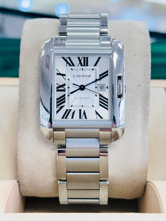 Cartier Tank Anglaise LARGE Silver W5310009 Box and Papers MINT
