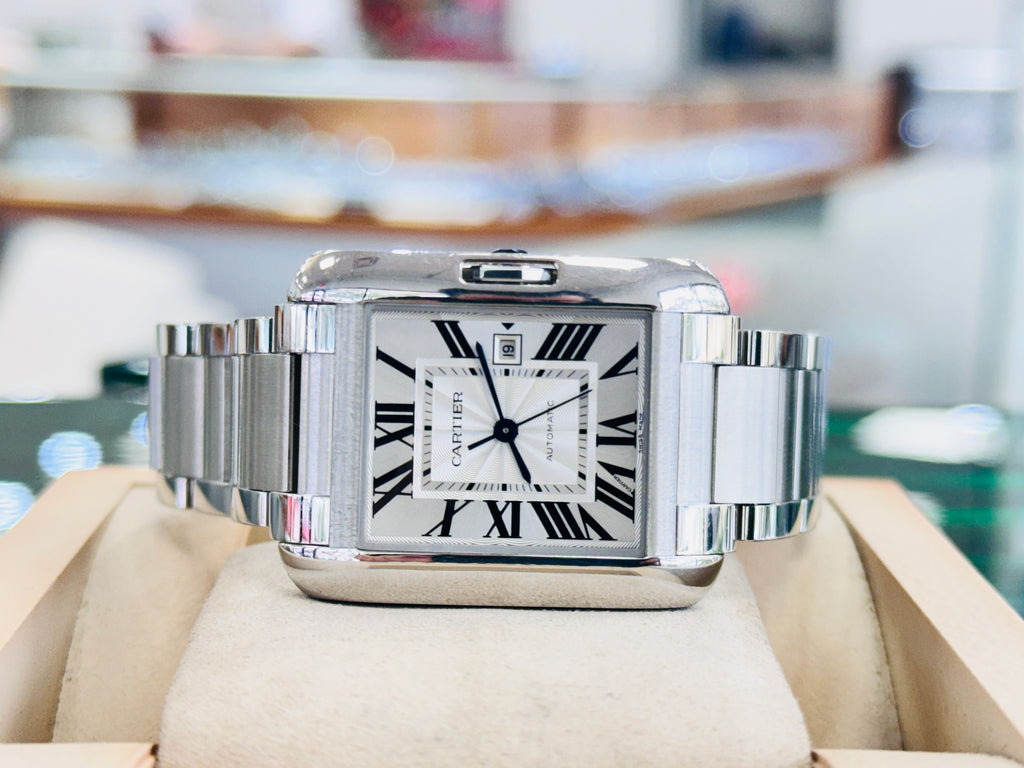 Cartier Tank Anglaise LARGE Silver W5310009 Box and Papers MINT