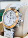 Cartier Pasha Seatimer W3140004 37mm SS & Rose Gold White Dial White Strap 