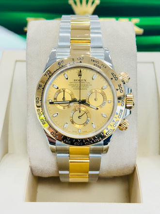 Rolex Daytona 116503 Cosmograph Champagne Dial SS/ 18K Yellow Gold Oyster Watch BOX/PAPERS