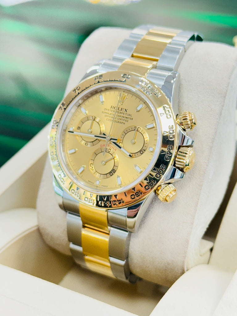 Rolex Daytona 116503 Cosmograph Champagne Dial SS/ 18K Yellow Gold Oyster Watch BOX/PAPERS