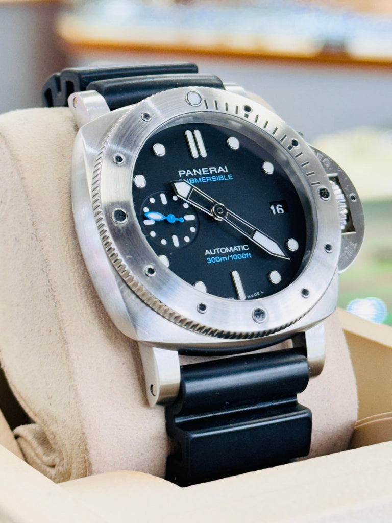 Panerai Luminor Submersible 42mm PAM973 Black Stainless Steel Watch PAM00973 Box/Papers MINT