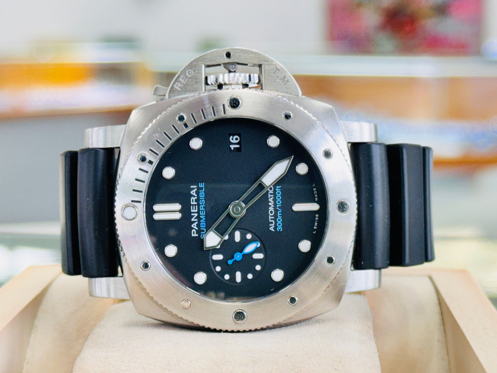 Panerai Luminor Submersible 42mm PAM973 Black Stainless Steel Watch PAM00973 Box/Papers MINT