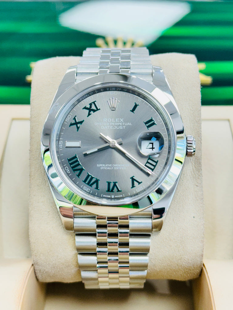 Rolex Datejust 41 126300 41mm  Wimbledon Dial Jubilee Bracelet PreOwned Box and Papers - Diamonds East Intl.