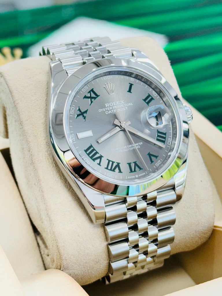 Rolex Datejust 41 126300 41mm  Wimbledon Dial Jubilee Bracelet PreOwned Box and Papers - Diamonds East Intl.