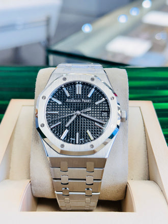 Audemars Piguet Royal Oak Selfwinding  Black Dial 15510ST.OO.1320ST.07  Box and Papers Unworn - Diamonds East Intl.