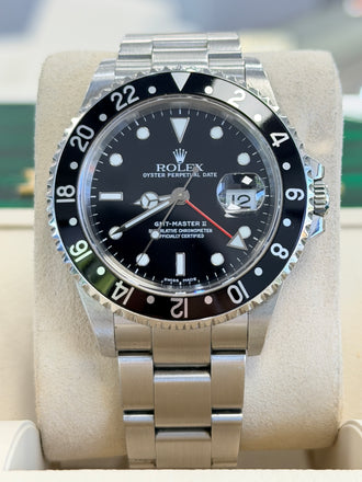 Rolex GMT-Master II 40 16710LN Black Dial “Red Arrow”  Stainless Steel Oyster PreOwned  Y serial 2001-2002
