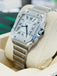 Cartier Santos W4SA0005 Silver Dial Steel Factory Diamond Bezel  Box and Papers MINT