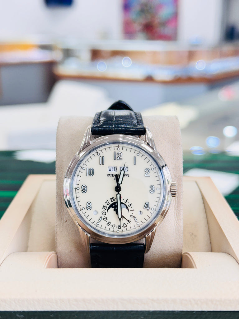 Patek Philippe Perpetual Calendar 5320G-001 Grand Complications Perpetual Calendar - White Gold Lacquered Cream Dial Box and Papers MINT