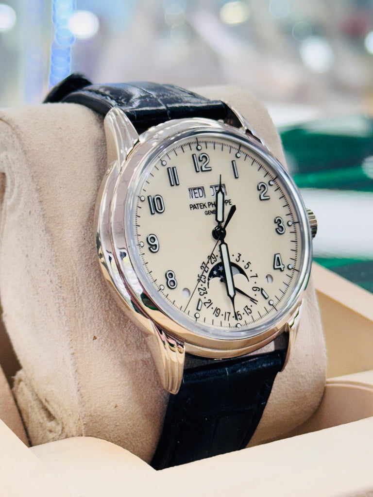Patek Philippe Perpetual Calendar 5320G-001 Grand Complications Perpetual Calendar - White Gold Lacquered Cream Dial Box and Papers MINT