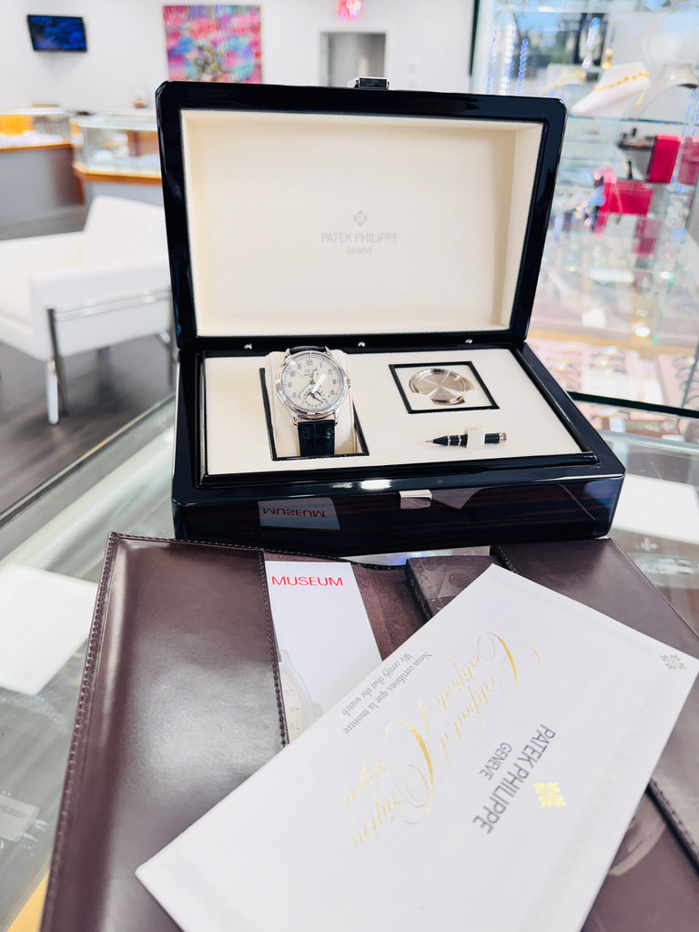 Patek Philippe Perpetual Calendar 5320G-001 Grand Complications White Gold Lacquered Cream Dial Box and Papers MINT - Diamonds East Intl.
