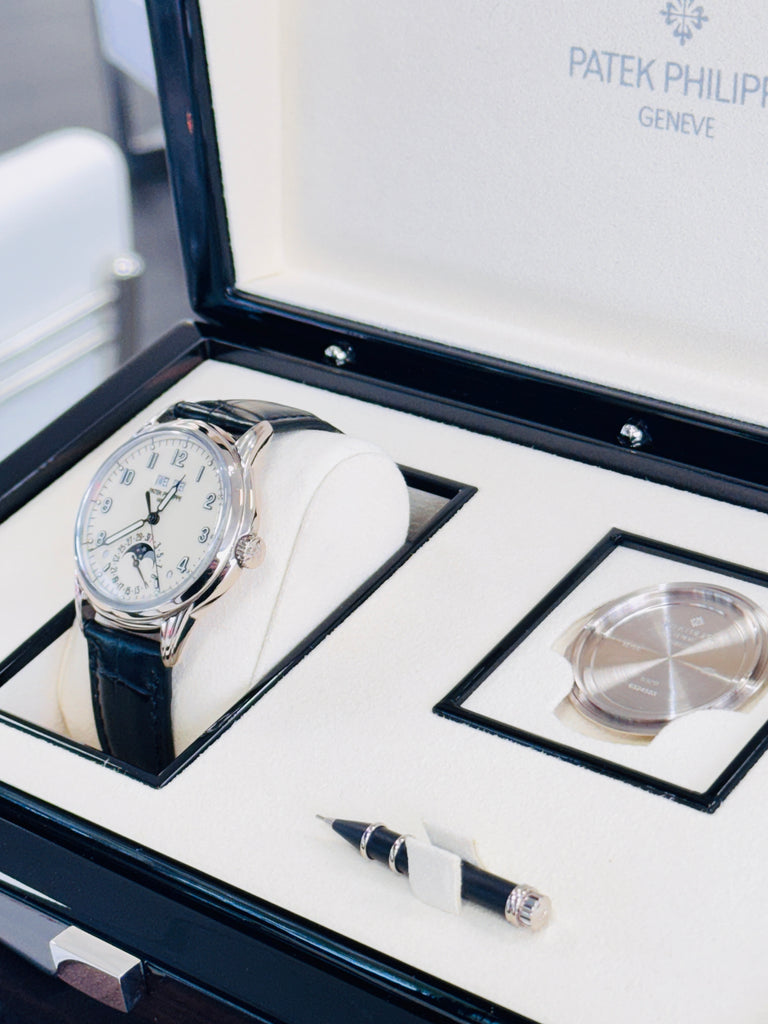 Patek Philippe Perpetual Calendar 5320G-001 Grand Complications White Gold Lacquered Cream Dial Box and Papers MINT - Diamonds East Intl.