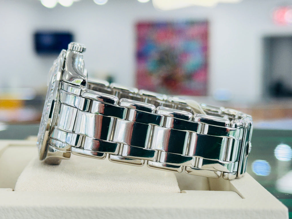 Rolex Day-Date 18956 39 Masterpiece with Factory baguette bezel  Factory Diamond Black Tahitian Dial  Platinum bracelet MINT - Diamonds East Intl.