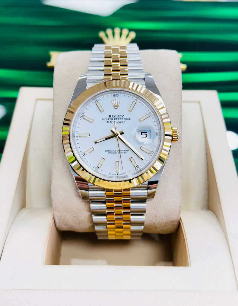 Rolex Datejust 41mm Two Tone White Index Dial Jubilee 126333 Unworn Box and Papers - Diamonds East Intl.