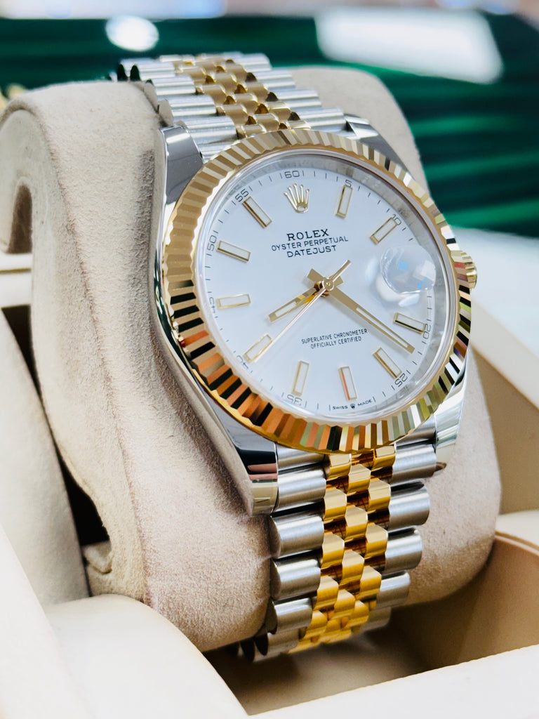Rolex Datejust 41mm Two Tone White Index Dial Jubilee 126333