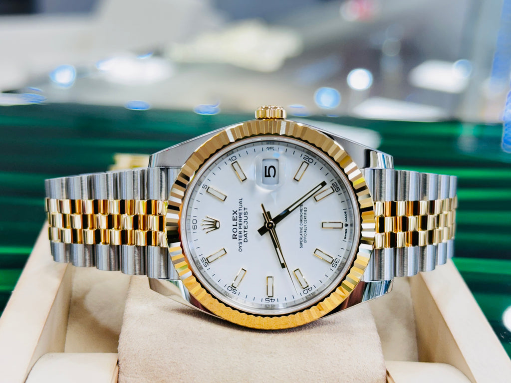 Rolex Datejust 41mm Two Tone White Index Dial Jubilee 126333 Unworn Box and Papers - Diamonds East Intl.