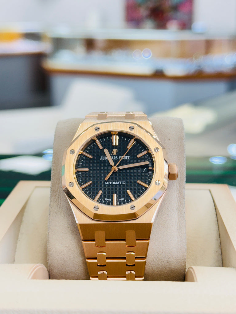 Audemars Piguet Royal Oak 37MM Automatic Black Dial 18K Rose Gold 15450OR.OO.D002CR.01 Factory Band