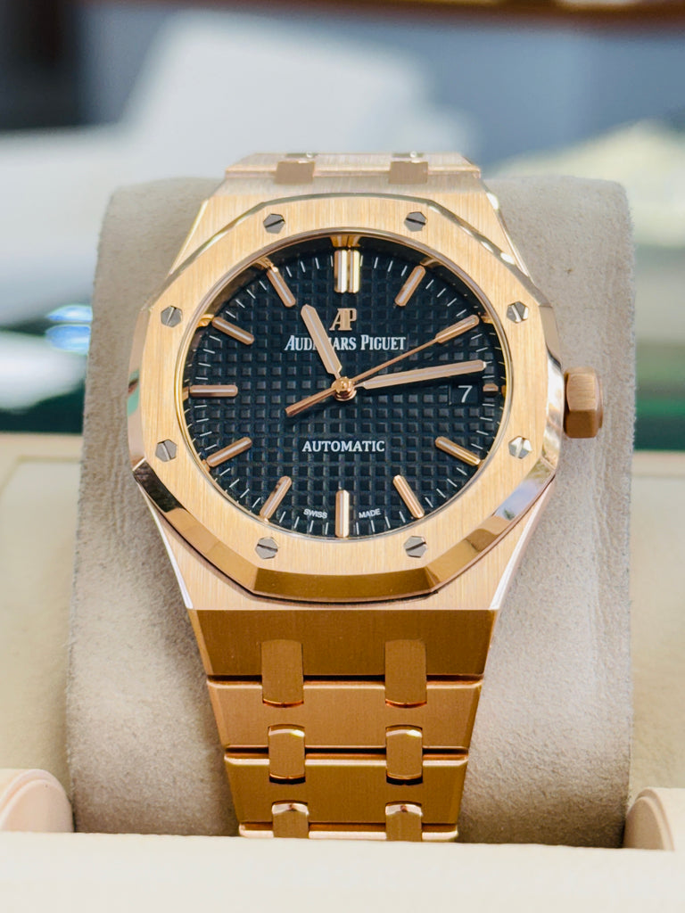 Audemars Piguet Royal Oak 37MM Automatic Black Dial 18K Rose Gold 15450OR.OO.D002CR.01 Factory Band