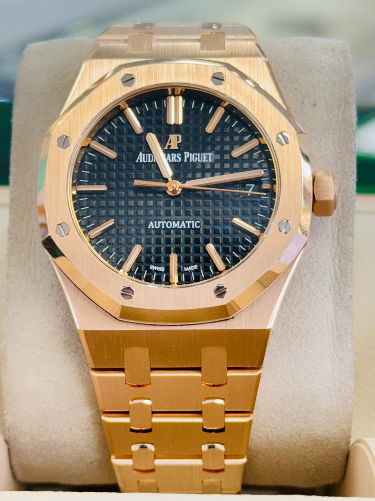 Audemars Piguet Royal Oak 37MM Automatic Black Dial 18K Rose Gold 15450OR.OO.D002CR.01 Factory Band