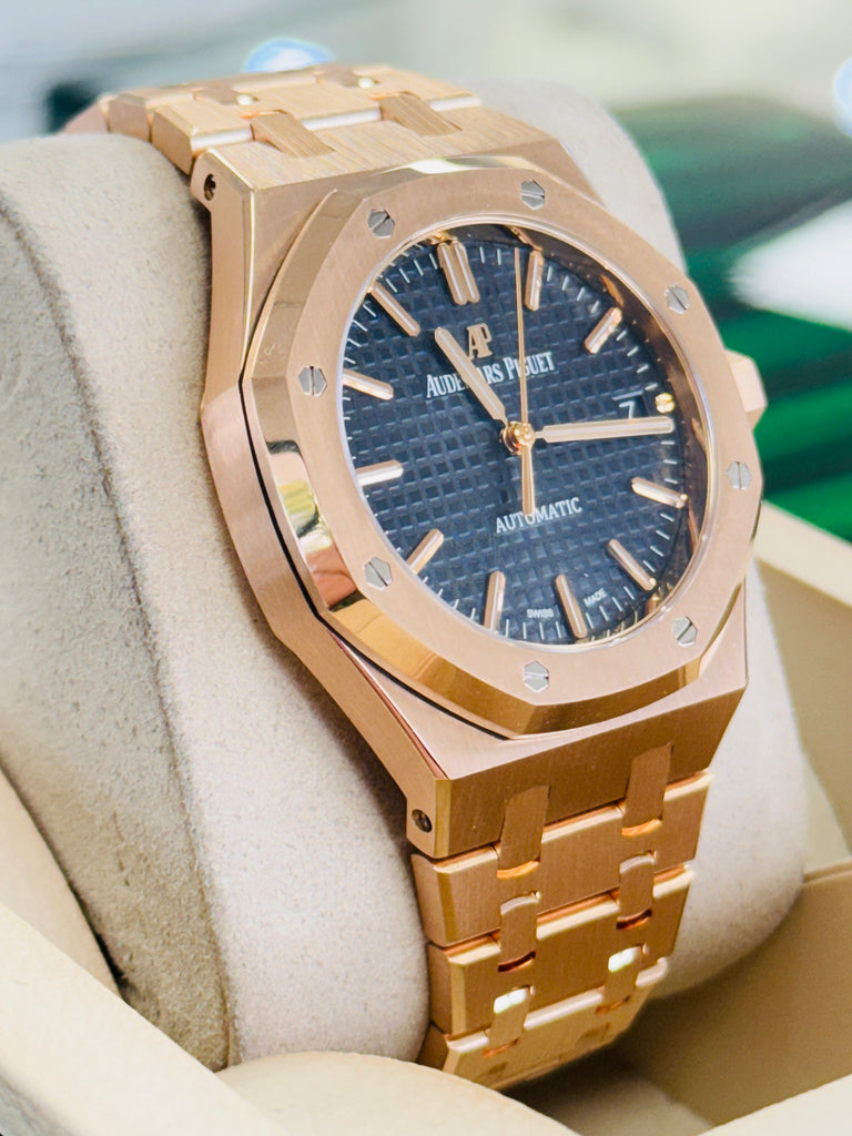 Audemars Piguet Royal Oak 37MM Automatic Black Dial 18K Rose Gold 15450OR.OO.D002CR.01 Factory Band