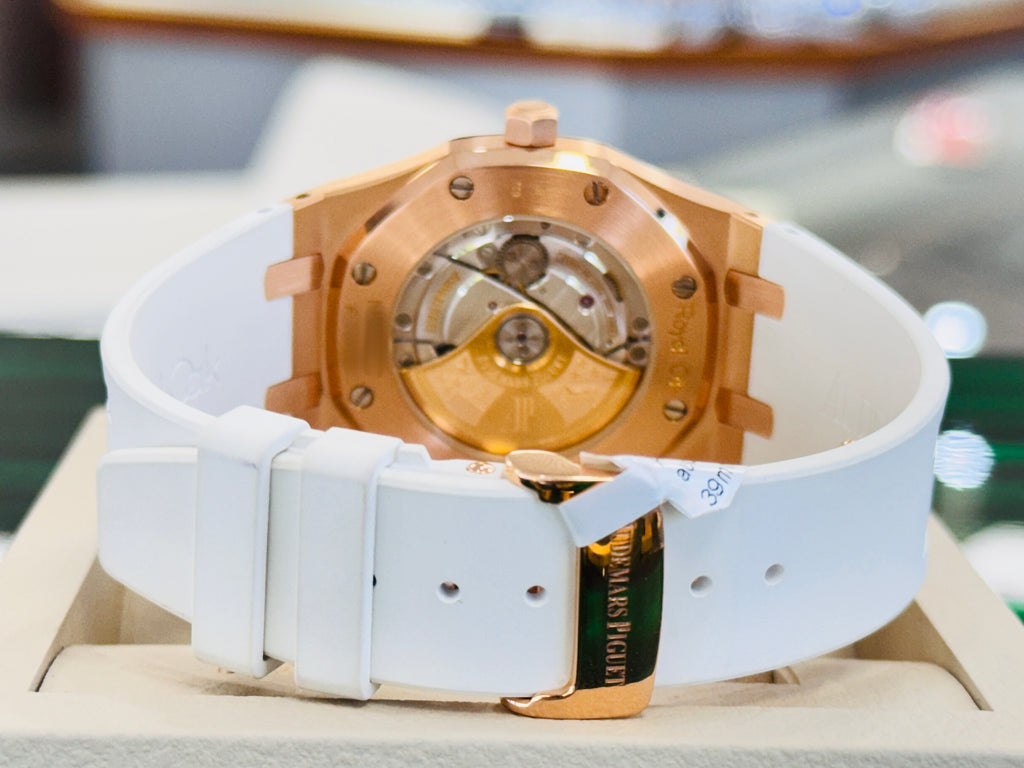 Audemars Piguet Royal Oak 18K Rose Gold Selfwinding 15300OR  Custom Diamond Bezel and Custom Diamond Lug Set MINT - Diamonds East Intl.