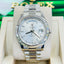 Rolex Day-Date II 218239 41 Fluted Bezel Silver Dial 18K White Gold Presidential Band Discontinued MINT