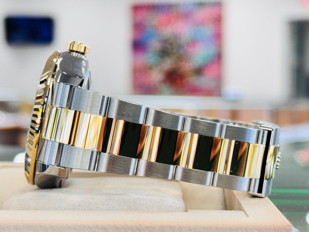 Rolex Sky-Dweller 336933 Black Dial 18K Yellow Gold & Stainless Steel Oyster   Unworn Box and Papers - Diamonds East Intl.