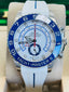 Rolex Yacht-Master II 116680 Steel & White Rubber B Band Mercedes Hands MINT BOX/PAPERS